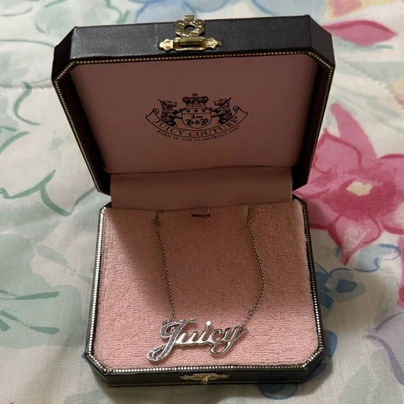 Juicy Couture Silver Script Necklace-Used once. Like new condition. - Picture 1 of 1